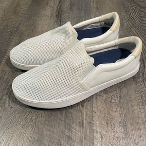 Dr. Scholls White Perforated Slip On Sneakers